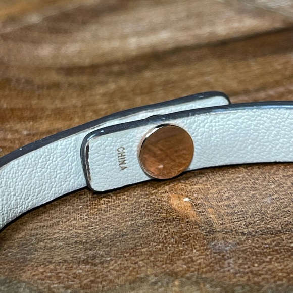 COACH Signature Rose Gold Chain & Leather Bracelet - Picture 6 of 9